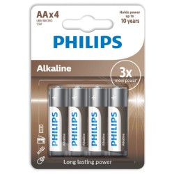 PHILIPS - ALKALINE PILA AA LR6 BLISTER*4